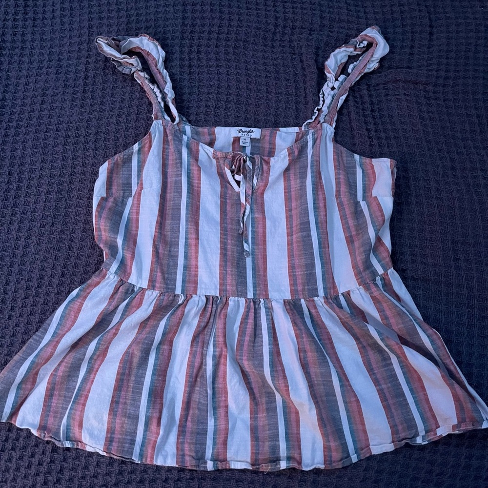 Wrangler Striped Tank Top - Pink, Blue, White